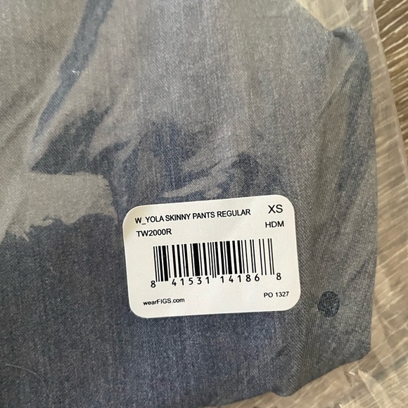 FIGS Yola Skinny Scrub Pants Color Heather Denim Size XS NWT - Picture 6 of 9